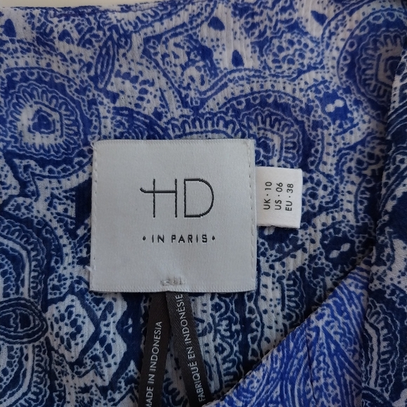 Anthropologie HD in Paris Sun Garden Tank Blue Paisley Size 6 - Picture 7 of 8